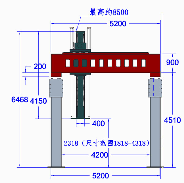 双梁装配机械手尺寸图02