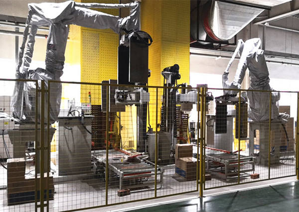 Connecting parts palletizing project and robot automatic kiln loading equipment delivered